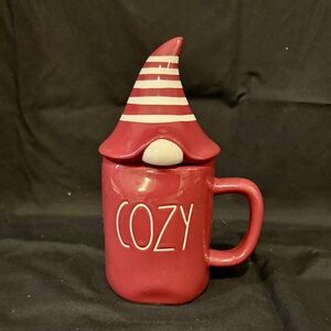 Rae Dunn Red Gnome Mug with Lid